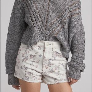rag + bone/ women’s floral denim ellie shorts